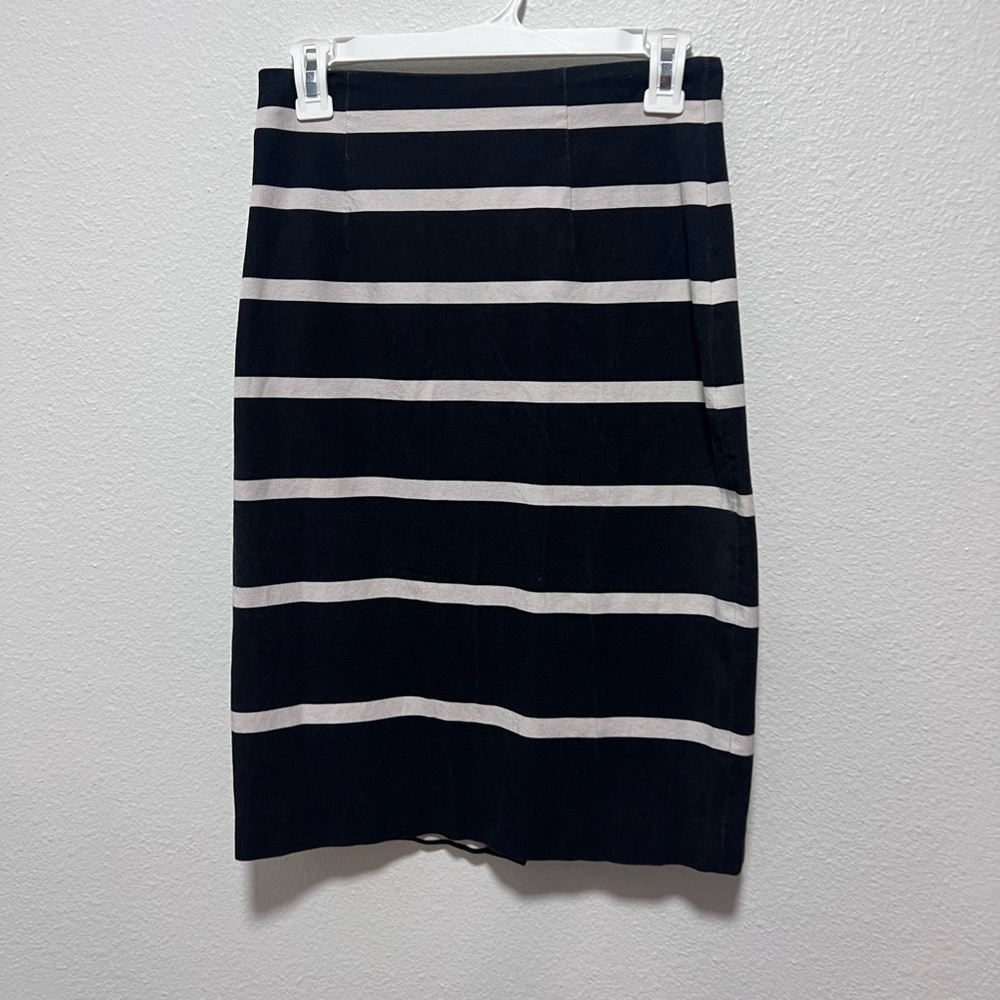 Banana Republic Black and White Striped Pencil Midi Skirt Size 4